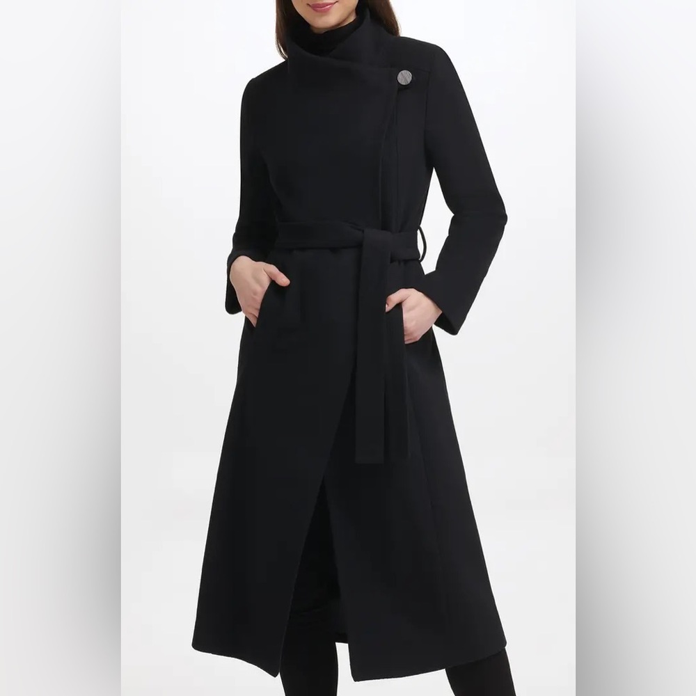 Kenneth Cole Belted Maxi Coat